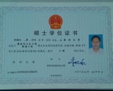 硕士学位证书